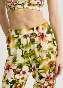 Pantaloni con stampa floreale