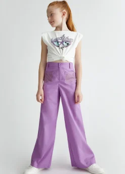 Pantaloni con strass