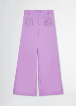 Pantaloni con strass