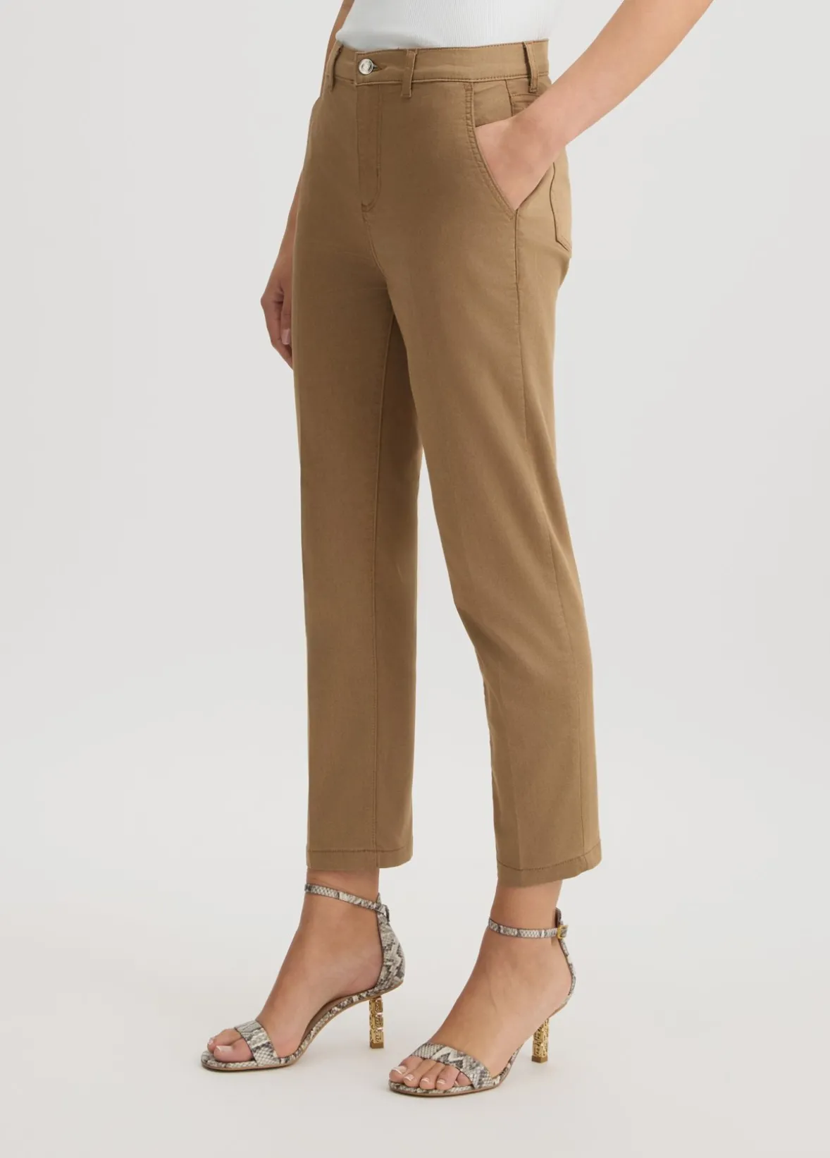 Pantaloni cropped a vita alta