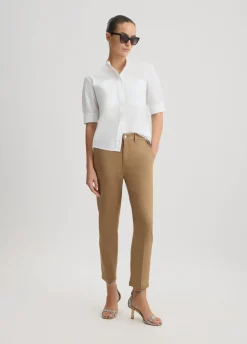 Pantaloni cropped a vita alta