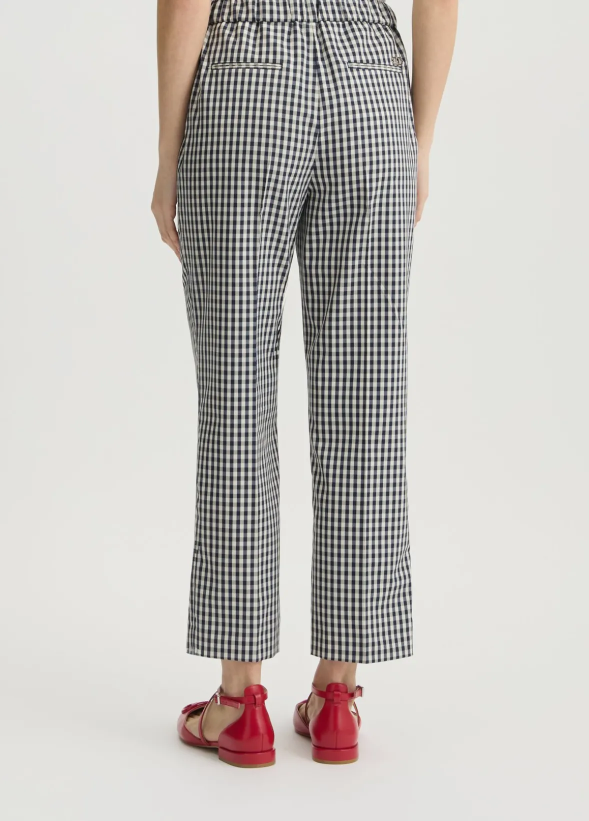 Pantaloni cropped check