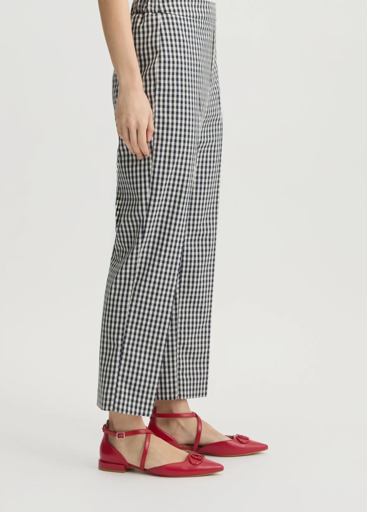 Pantaloni cropped check