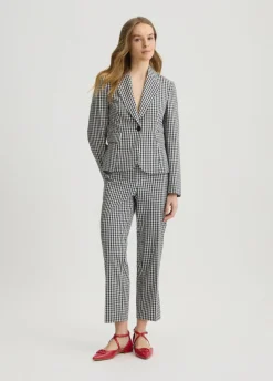 Pantaloni cropped check