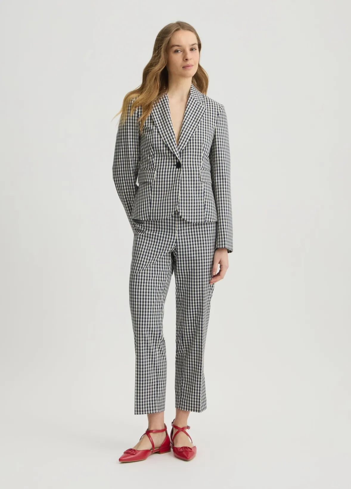 Pantaloni cropped check
