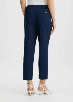 Pantaloni cropped con piega