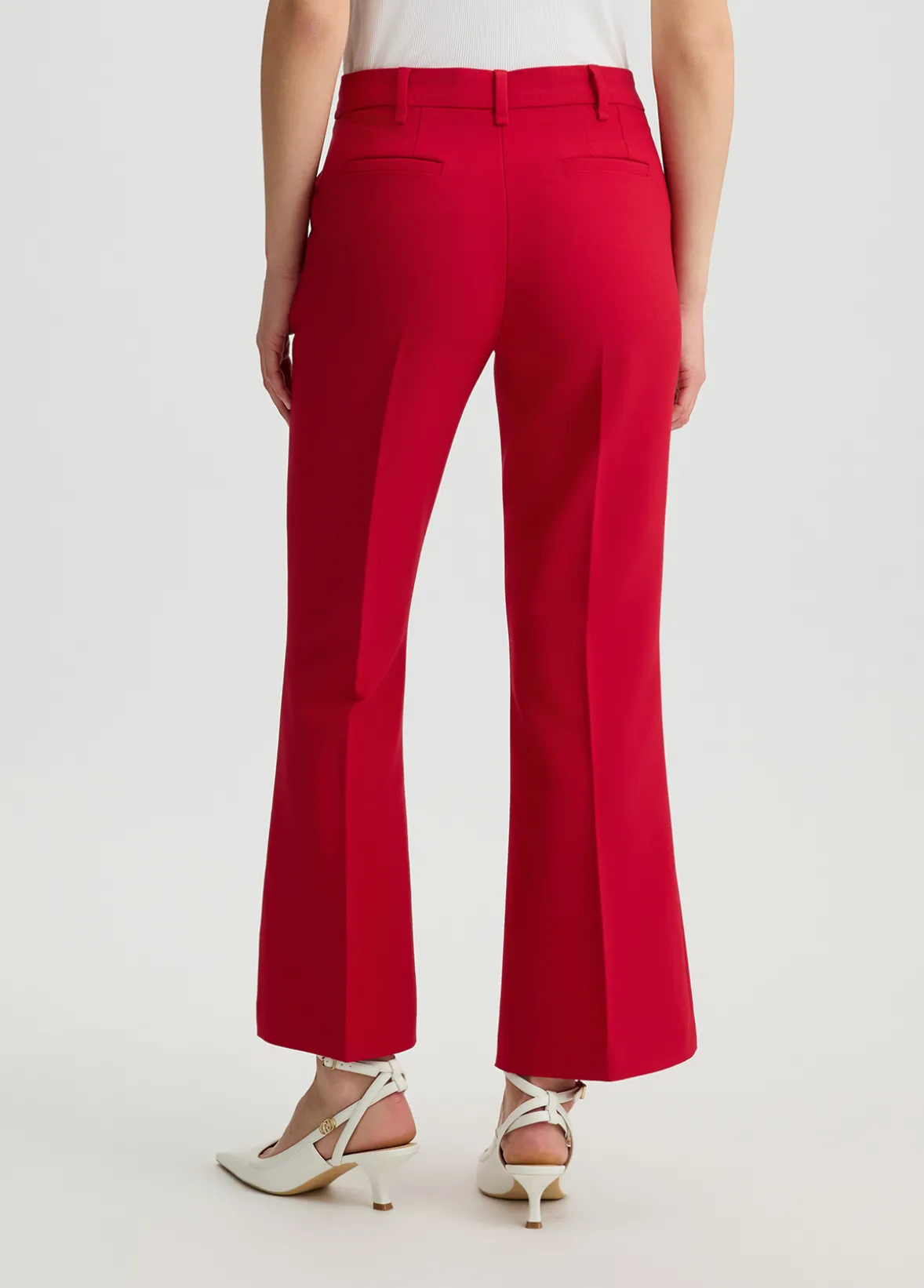 Pantaloni cropped in piquet