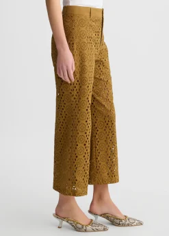 Pantaloni cropped in sangallo