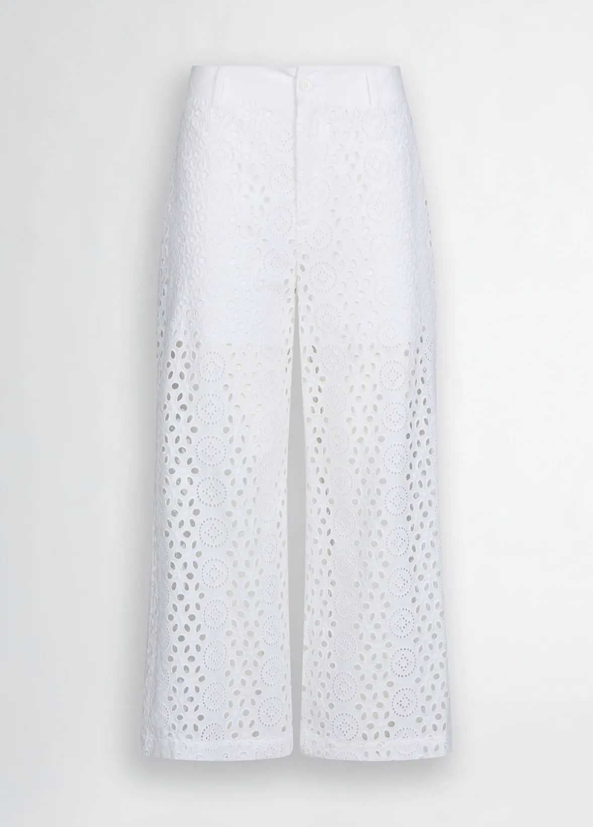 Pantaloni cropped in sangallo
