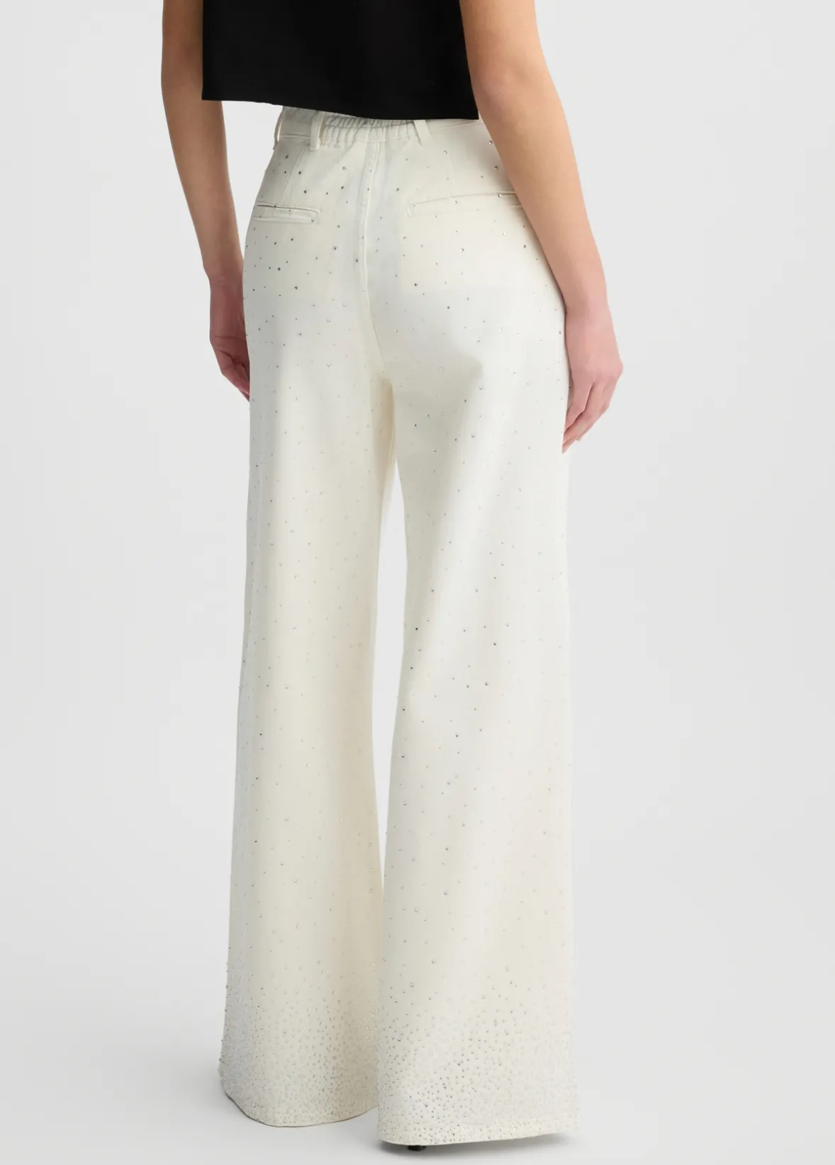 Pantaloni flare con strass