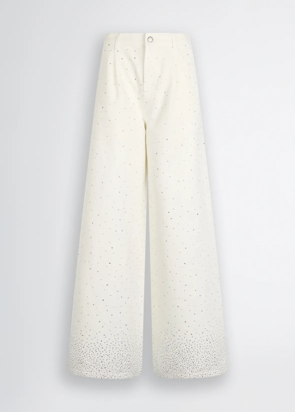 Pantaloni flare con strass