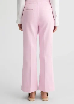 Pantaloni flare cropped in cotone