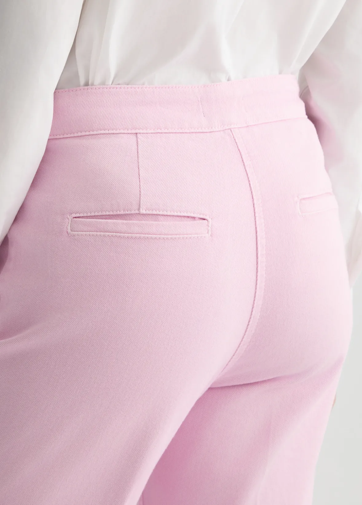 Pantaloni flare cropped in cotone