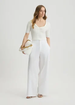 Pantaloni flare in cotone