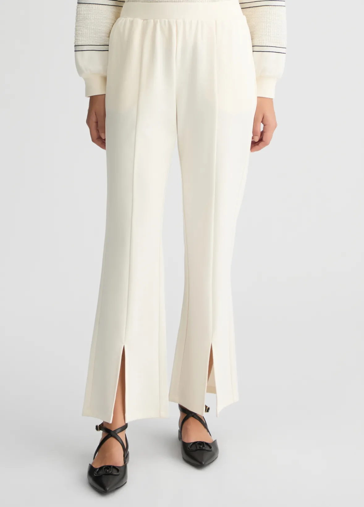 Pantaloni flare in jersey