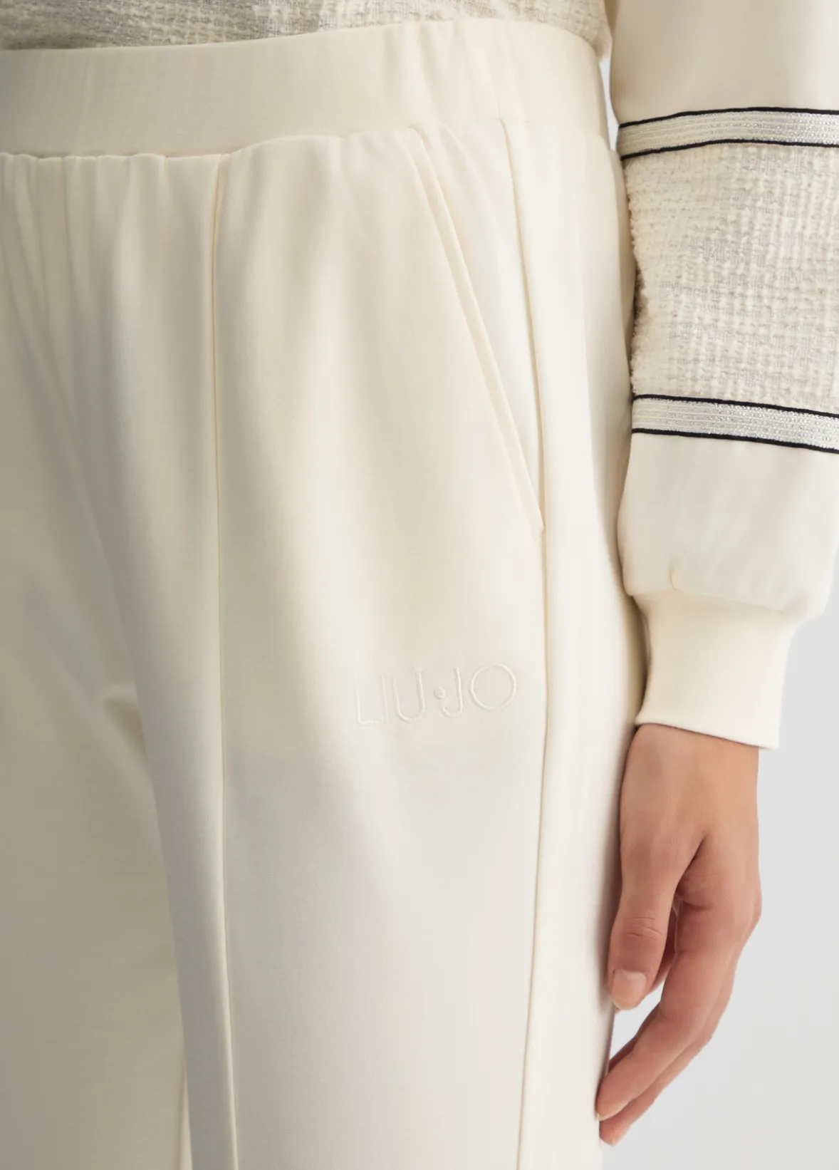 Pantaloni flare in jersey