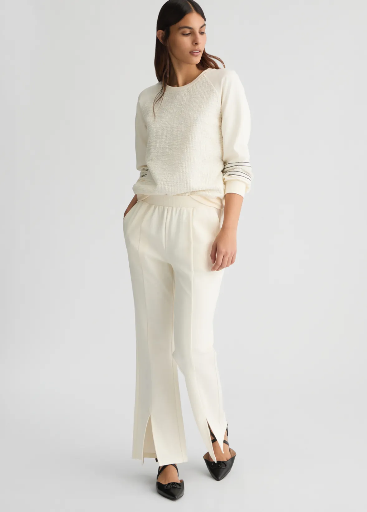 Pantaloni flare in jersey