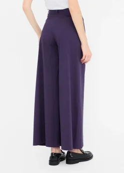 Pantaloni flare in popeline