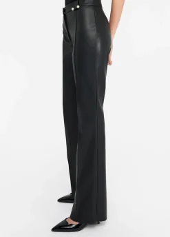 Pantaloni flare in tessuto spalmato