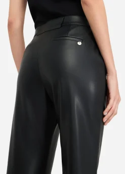 Pantaloni flare in tessuto spalmato