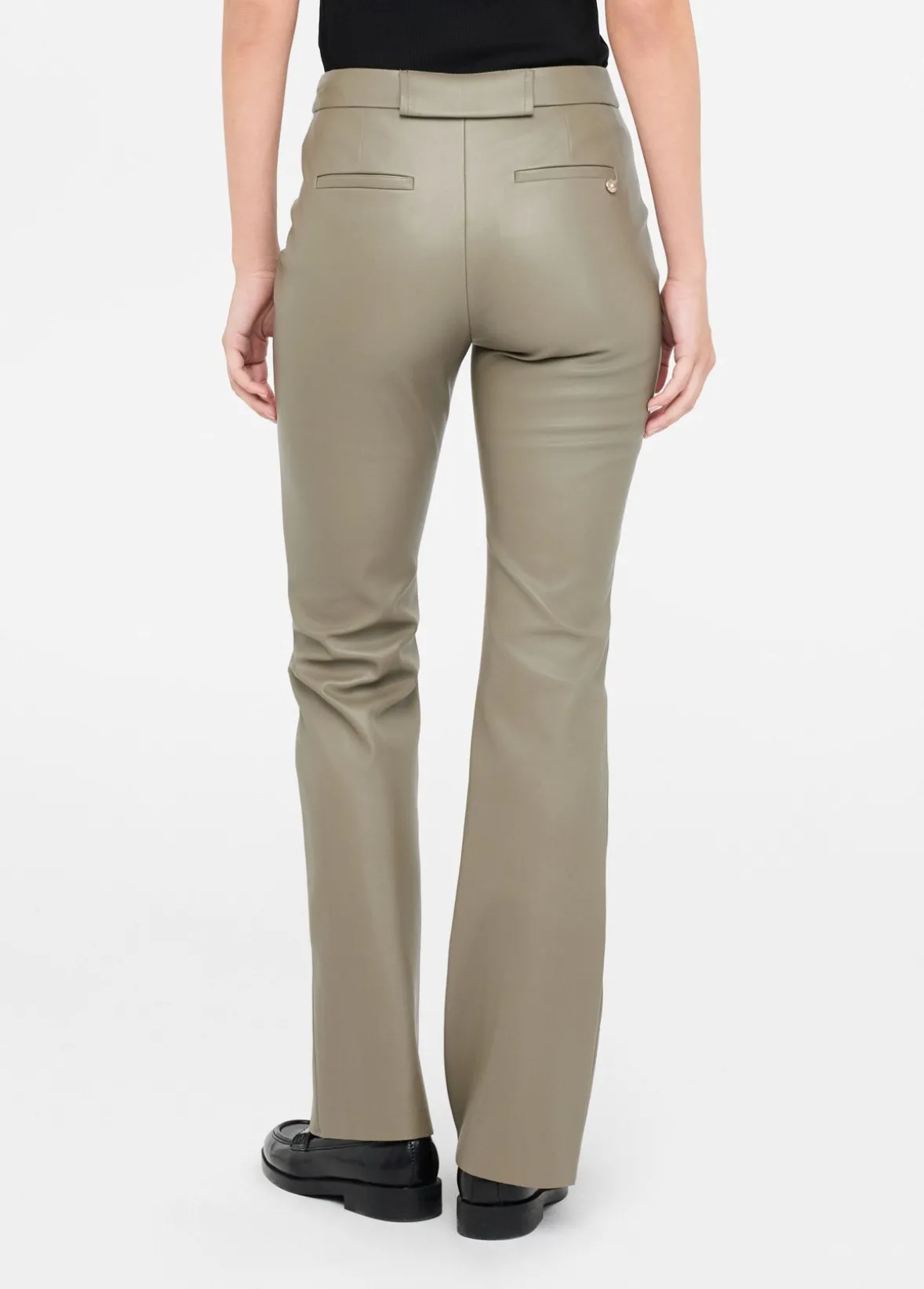 Pantaloni flare in tessuto spalmato