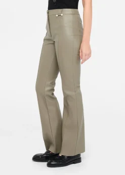 Pantaloni flare in tessuto spalmato
