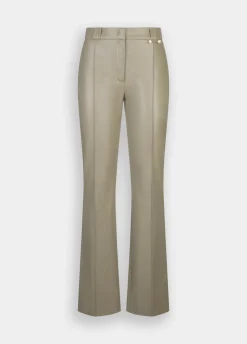 Pantaloni flare in tessuto spalmato