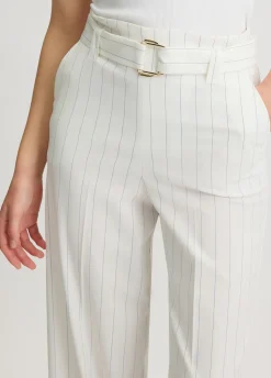 Pantaloni gessati a vita alta