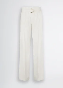 Pantaloni gessati a vita alta