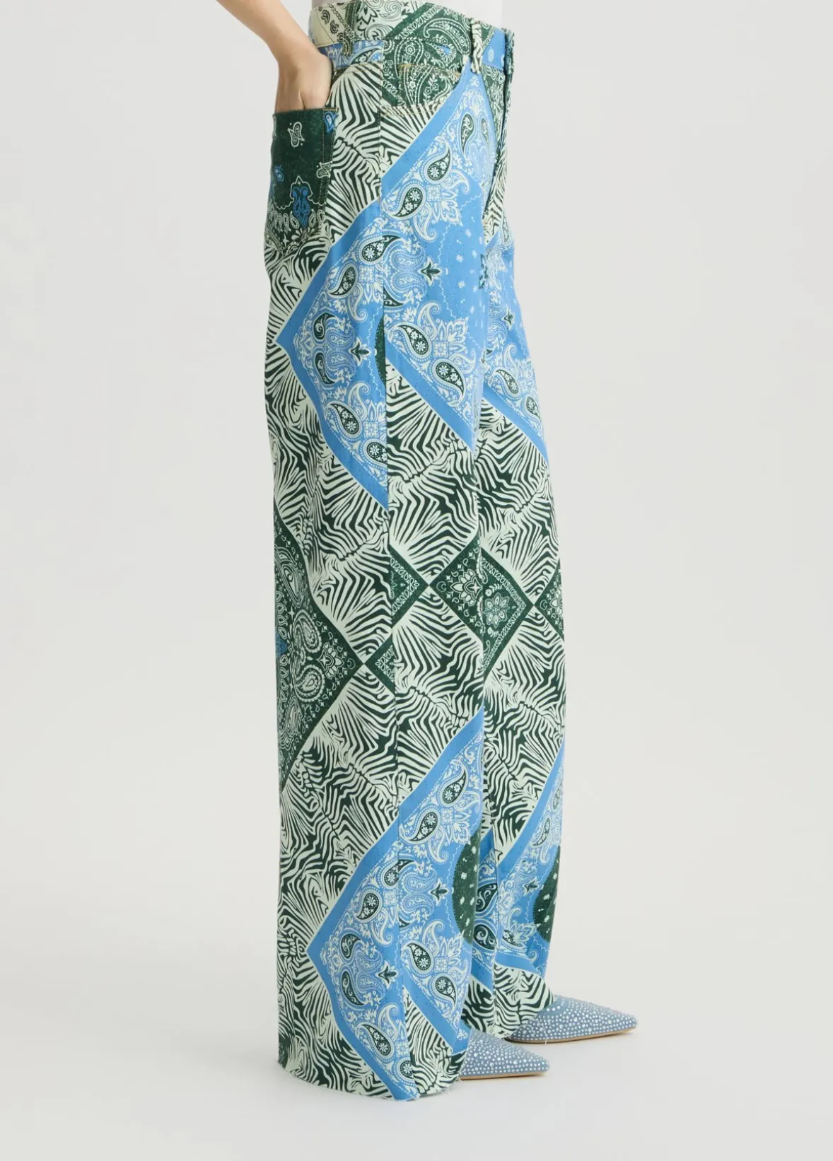 Pantaloni in cotone stampato