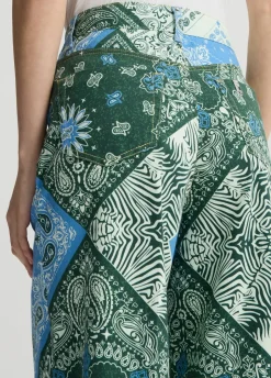 Pantaloni in cotone stampato