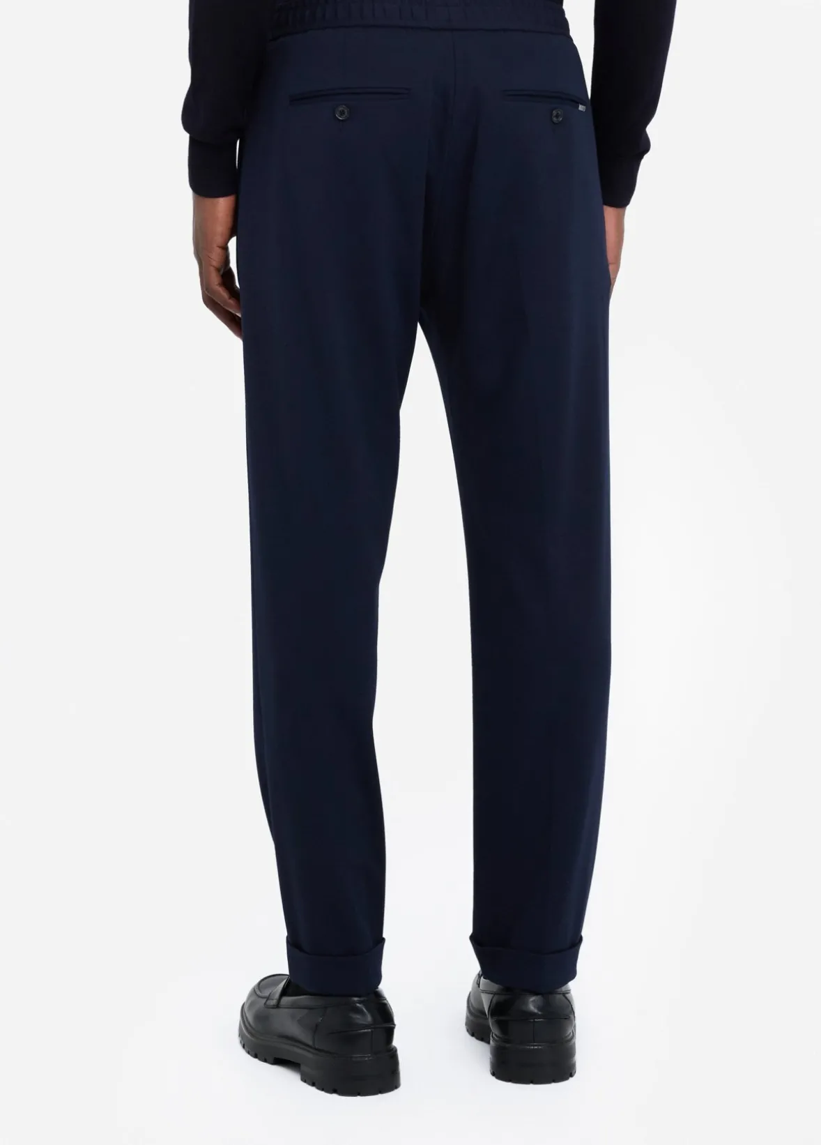 Pantaloni in jersey con risvolto