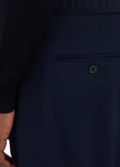 Pantaloni in jersey con risvolto