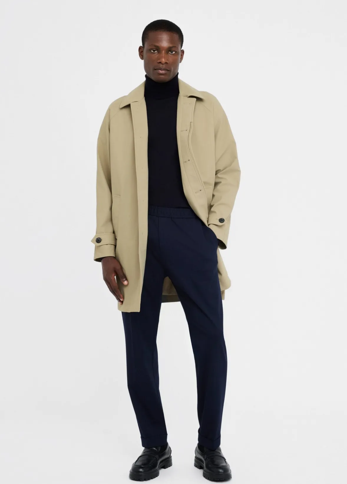 Pantaloni in jersey con risvolto