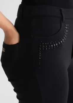 Pantaloni in jersey con strass