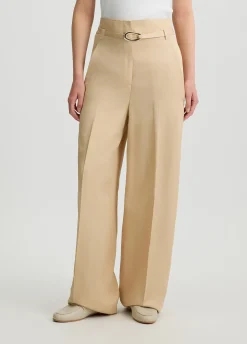 Pantaloni in lino con cintura