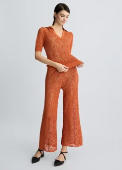 Pantaloni in maglia crochet