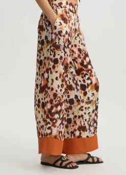 Pantaloni in raso stampato