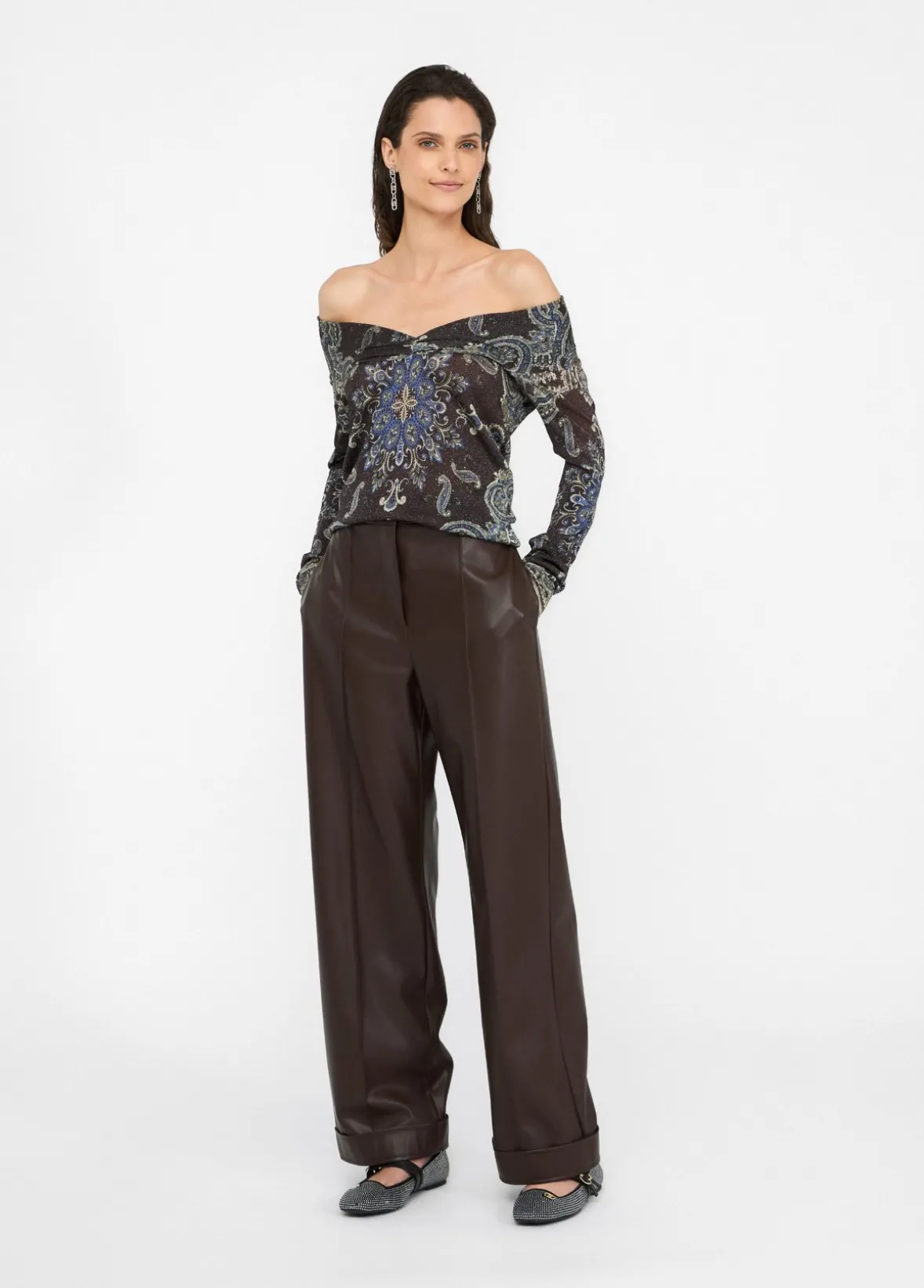 Pantaloni in tessuto spalmato
