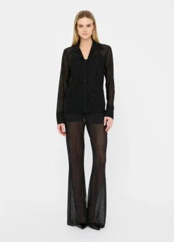 Pantaloni in tulle con strass