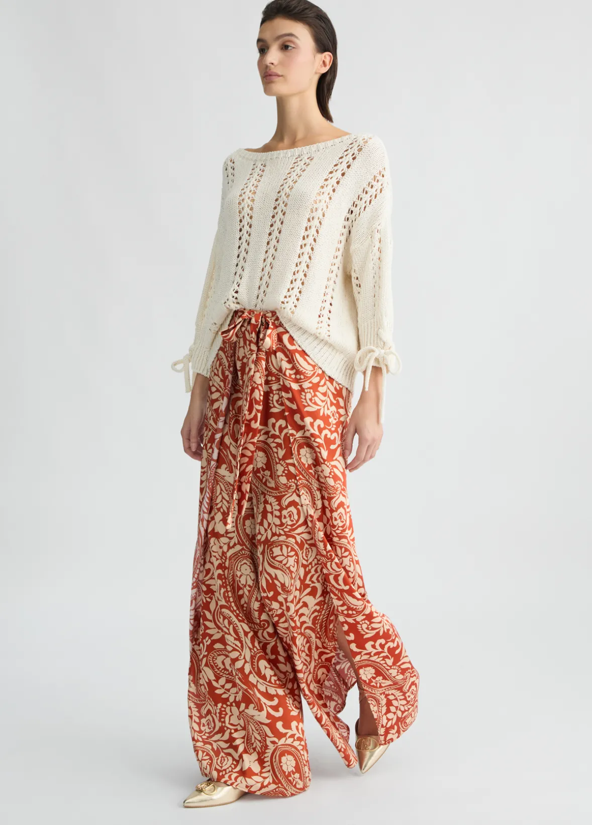Pantaloni in twill stampato