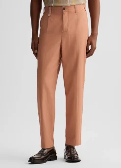 Pantaloni jacquard in misto lino