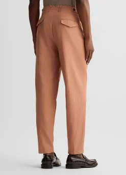 Pantaloni jacquard in misto lino