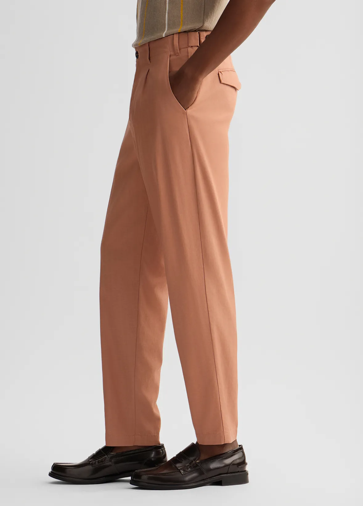 Pantaloni jacquard in misto lino