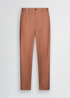 Pantaloni jacquard in misto lino
