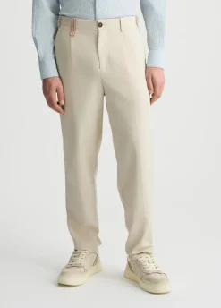 Pantaloni jacquard in misto lino