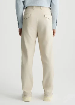 Pantaloni jacquard in misto lino