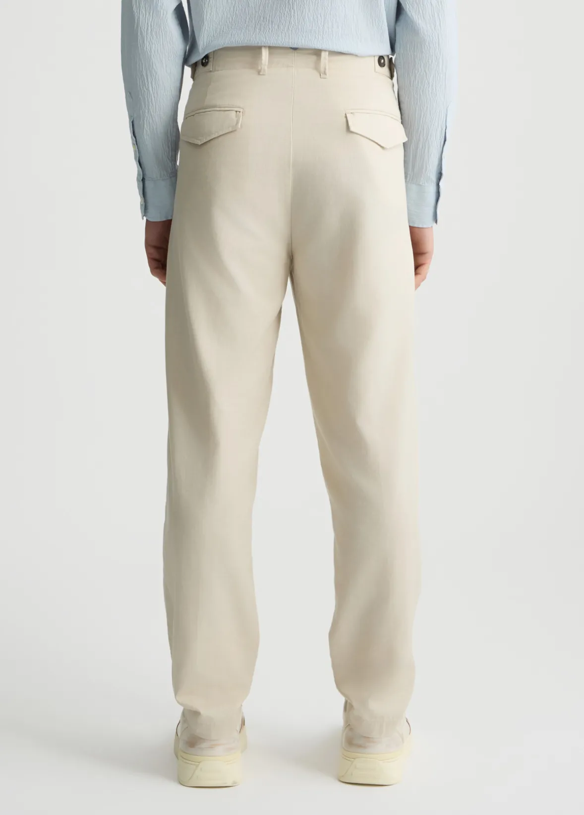 Pantaloni jacquard in misto lino