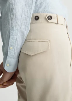 Pantaloni jacquard in misto lino