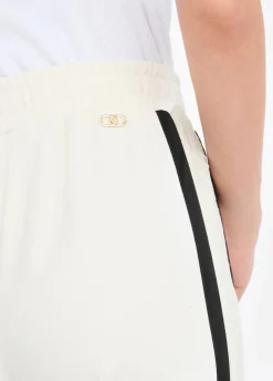 Pantaloni jogging in felpa con pizzo